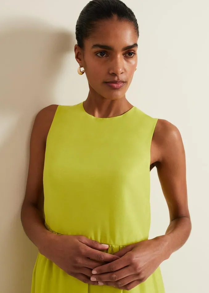 Phase Eight Dresses Sara Tiered Maxi Dress Lime 8211 Women