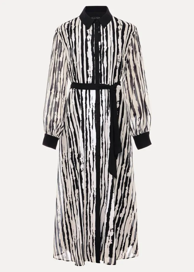 Phase Eight Dresses Serena Striped Midi Dress Blackivory 8211 Women