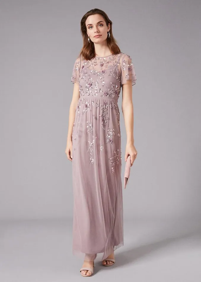 Phase Eight Dresses Shirin Embellished Maxi Dress Soft Lilac 8211 Women