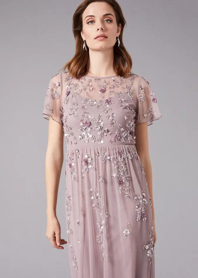 Phase Eight Dresses Shirin Embellished Maxi Dress Soft Lilac 8211 Women