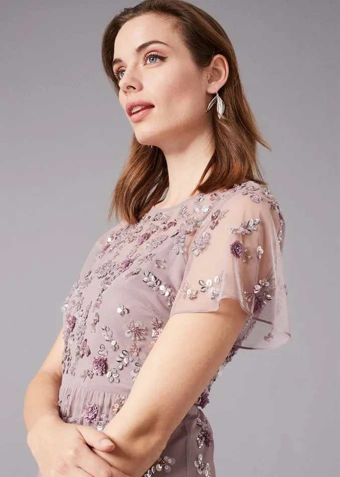 Phase Eight Dresses Shirin Embellished Maxi Dress Soft Lilac 8211 Women