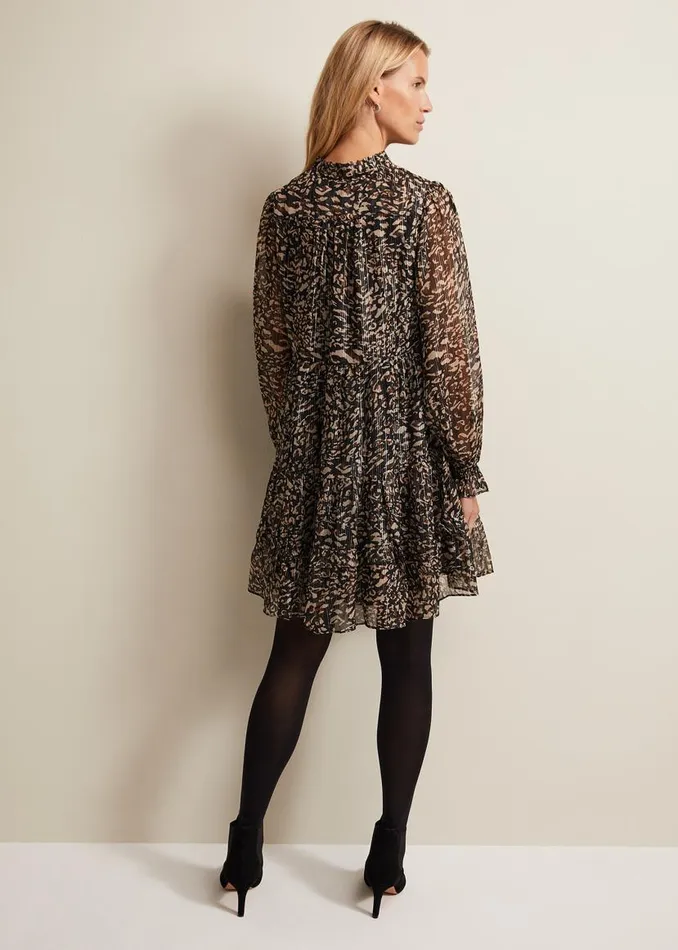 Phase Eight Dresses Shreya Leopard Swing Mini Dress Neutral 8211 Women