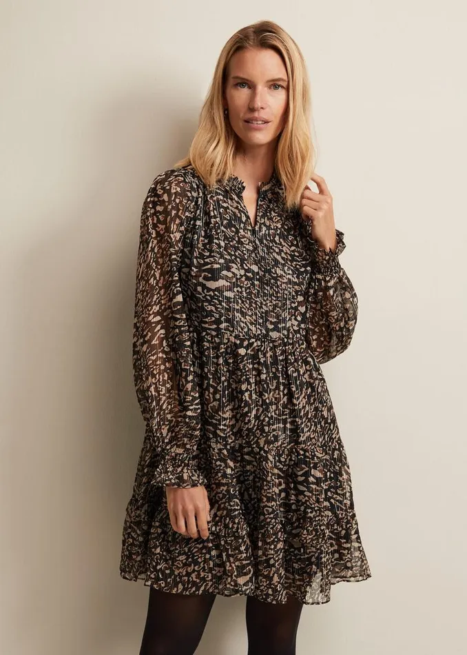 Phase Eight Dresses Shreya Leopard Swing Mini Dress Neutral 8211 Women
