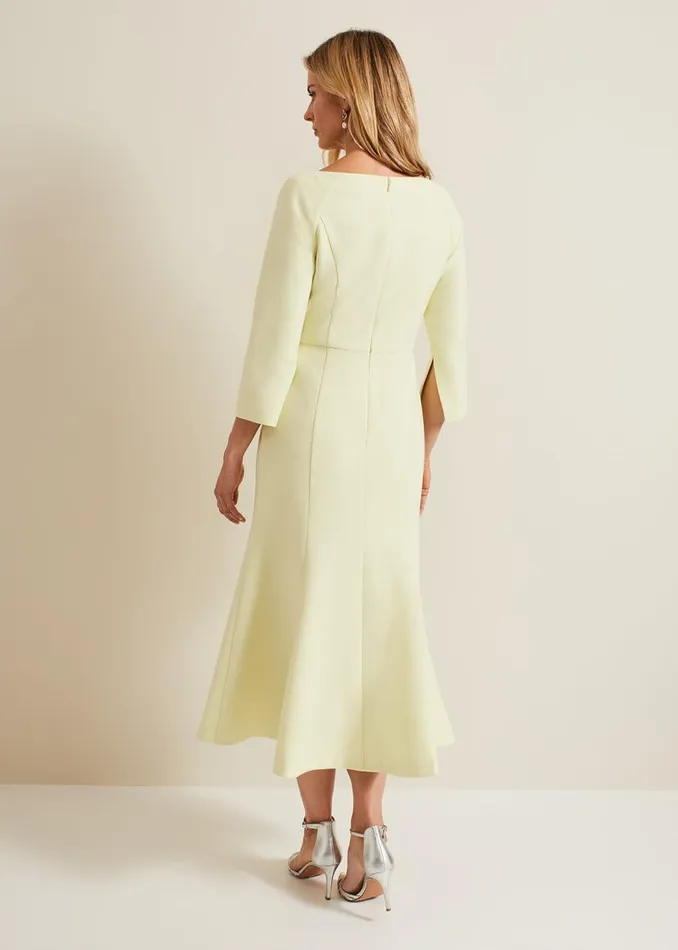 Phase Eight Dresses Sienna Tux Button Midi Dress Pale Yellow 8211 Women