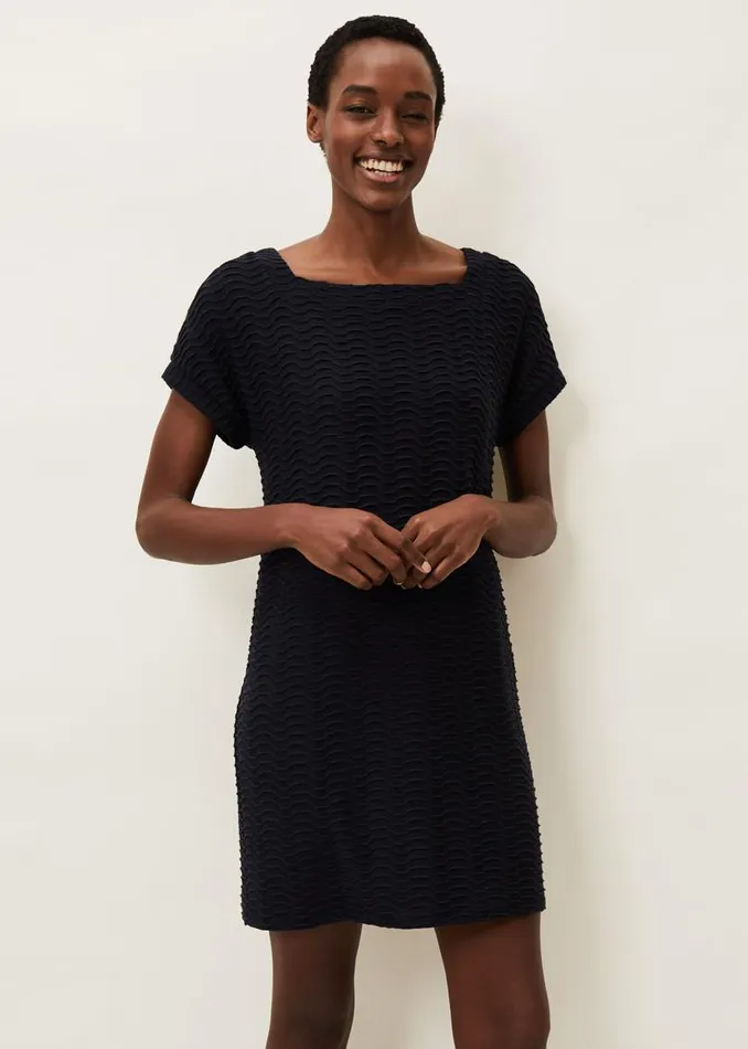 Phase Eight Dresses Starla Textured Tunic Dress Navy 8211 Women