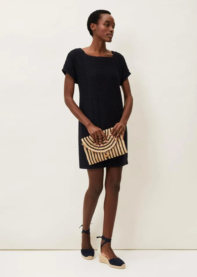 Phase Eight Dresses Starla Textured Tunic Dress Navy 8211 Women