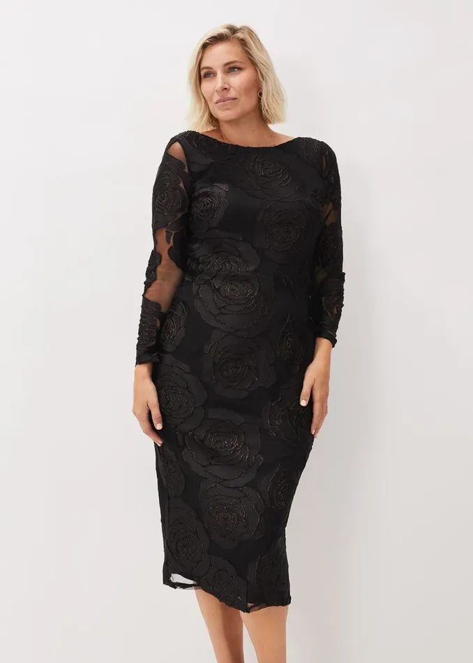 Phase Eight Dresses Trina Rose Midi Dress Black 8211 Women