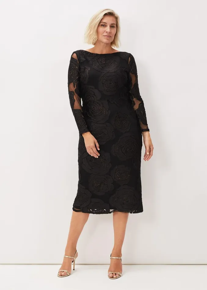 Phase Eight Dresses Trina Rose Midi Dress Black 8211 Women