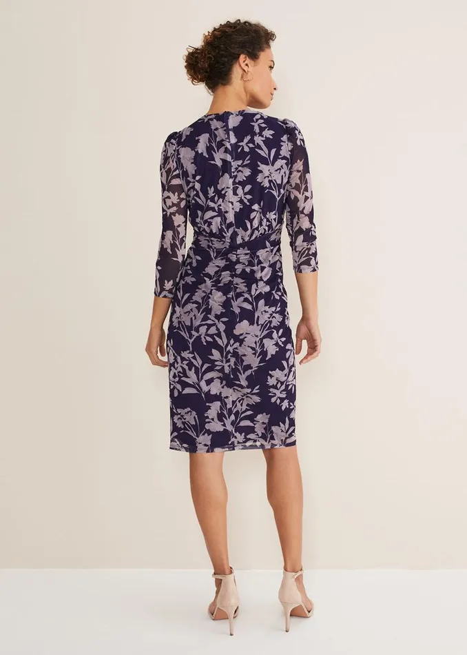 Phase Eight Dresses Vera Floral Midi Dress Lattenavy 8211 Women