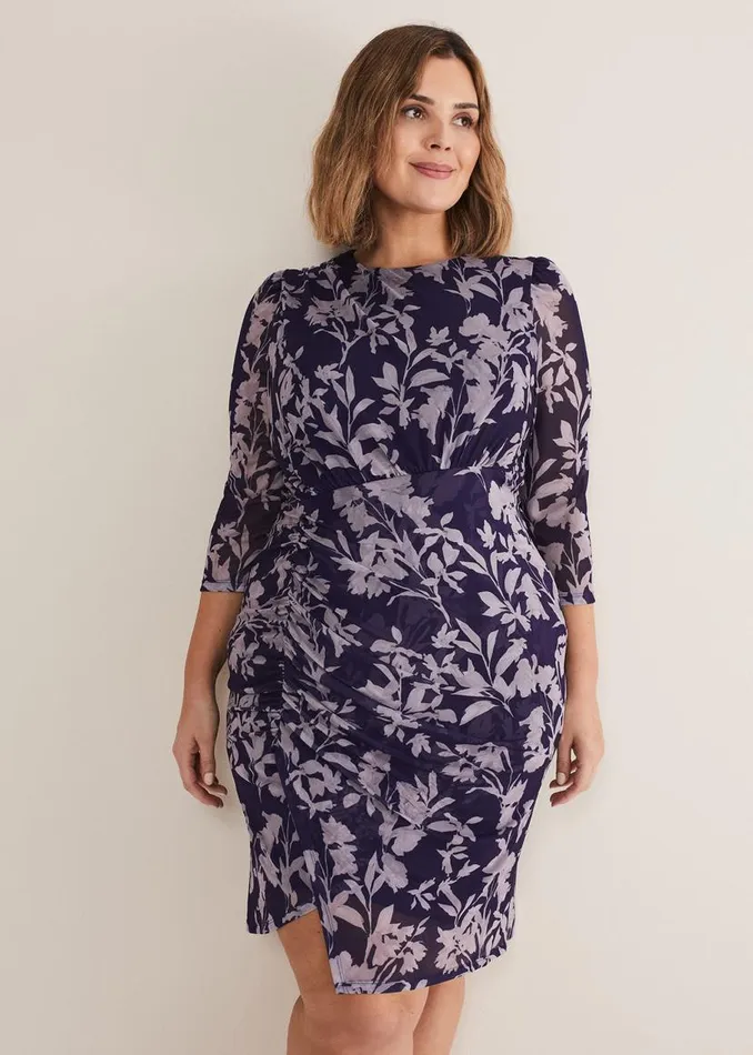 Phase Eight Dresses Vera Floral Midi Dress Lattenavy 8211 Women