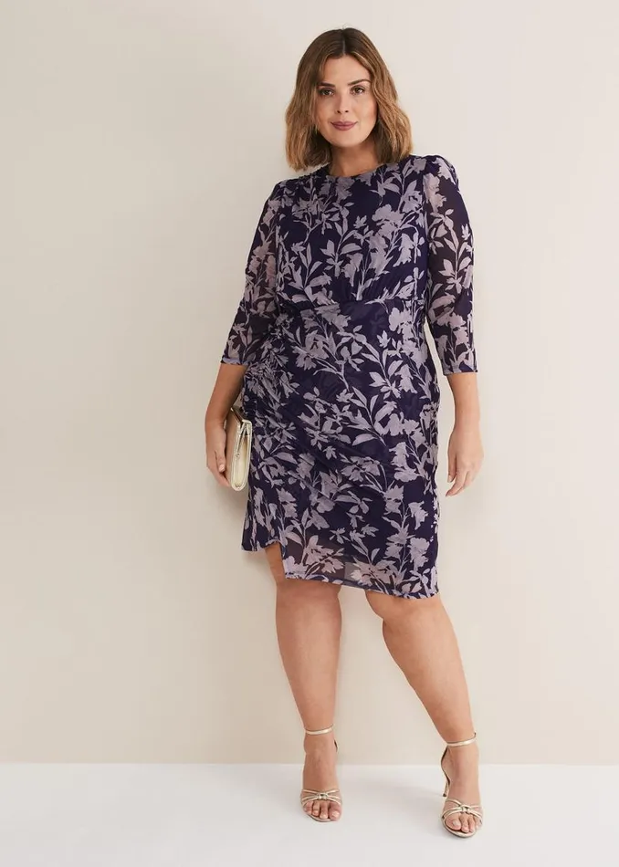Phase Eight Dresses Vera Floral Midi Dress Lattenavy 8211 Women
