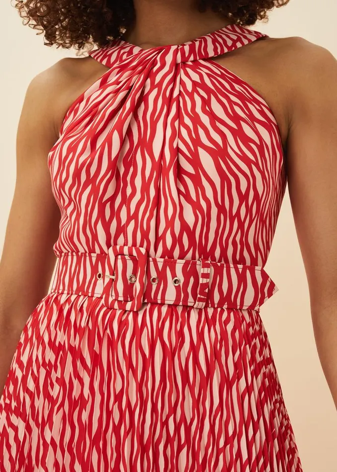 Phase Eight Dresses Yas Abstract Print Halterneck Dress Rednude 8211 Women
