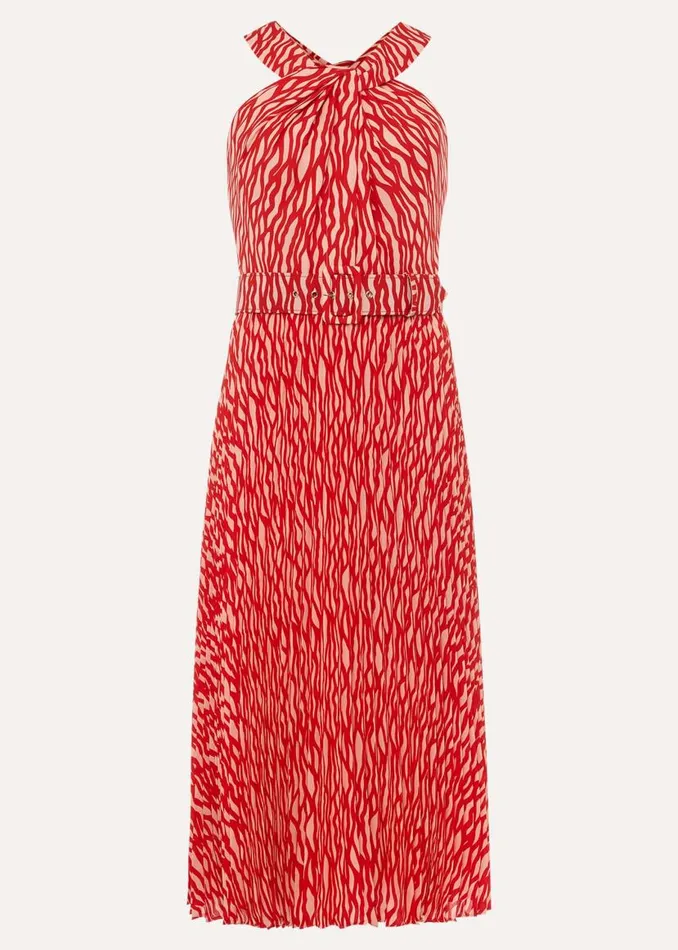 Phase Eight Dresses Yas Abstract Print Halterneck Dress Rednude 8211 Women