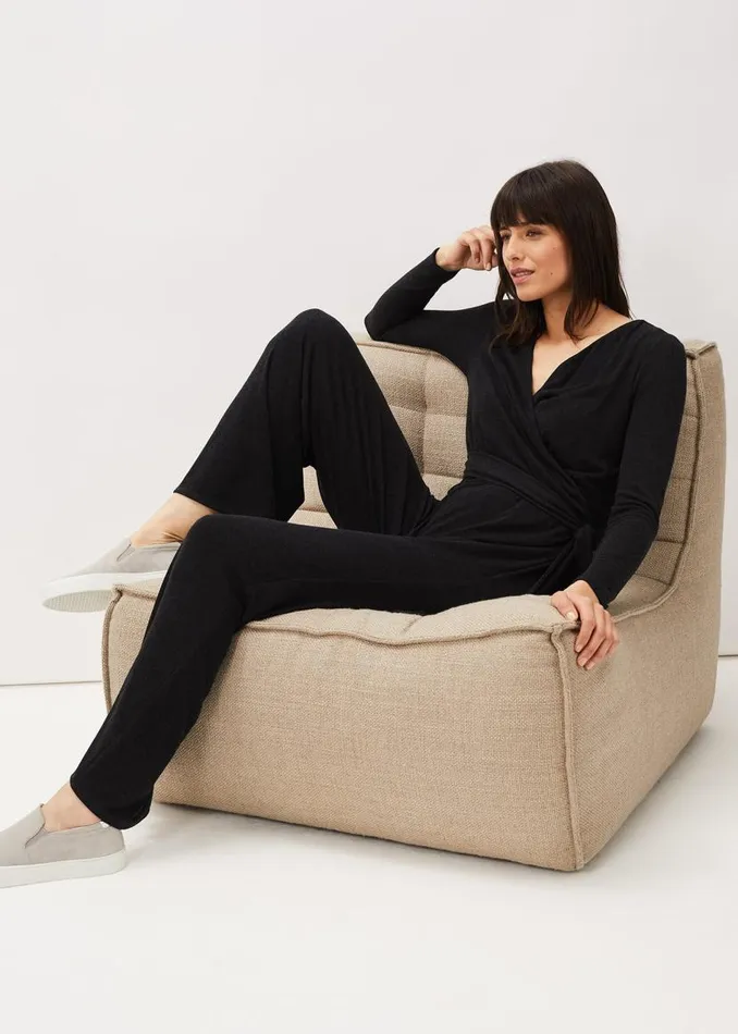 Phase Eight Dresses Zarra Wrap Wide Leg Jersey Jumpsuit Charcoal 8211 Women