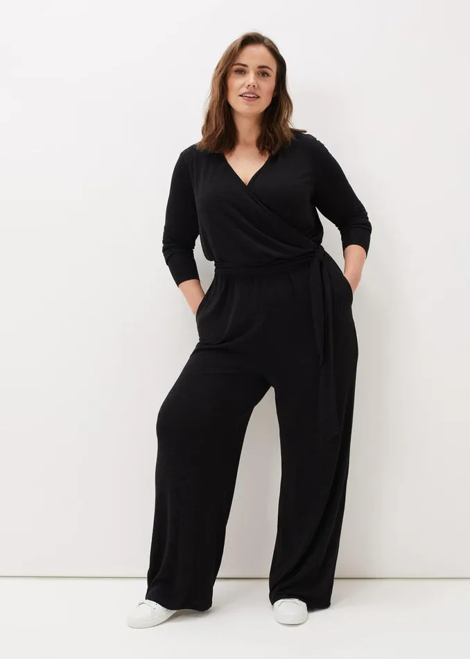 Phase Eight Dresses Zarra Wrap Wide Leg Jersey Jumpsuit Charcoal 8211 Women