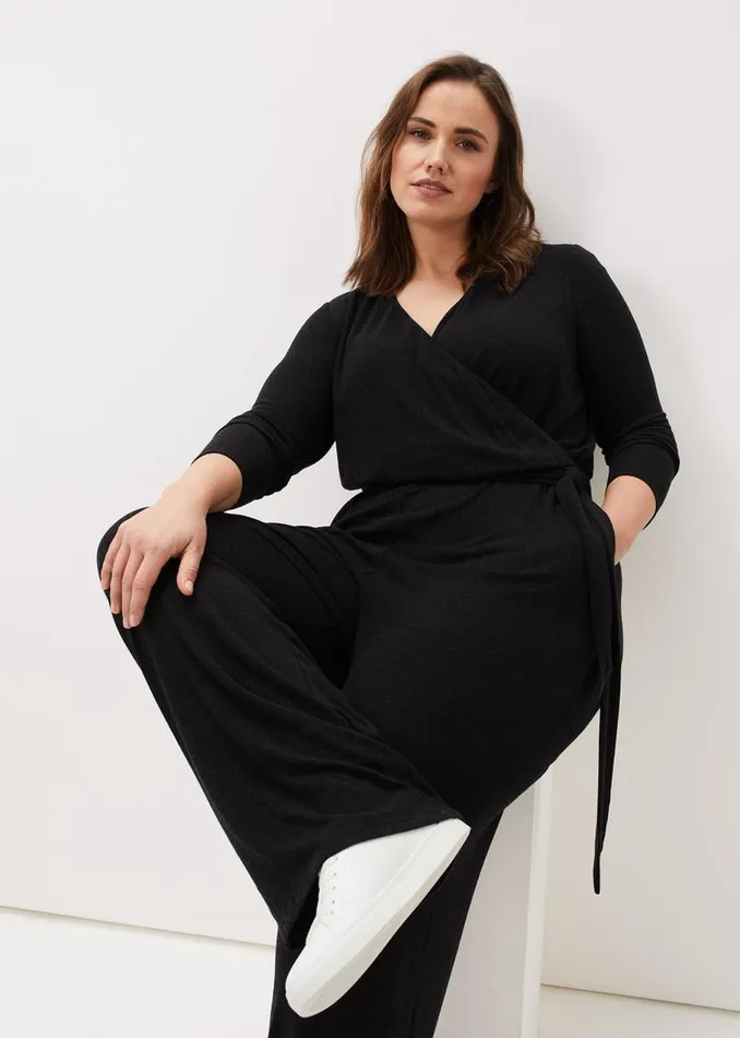 Phase Eight Dresses Zarra Wrap Wide Leg Jersey Jumpsuit Charcoal 8211 Women