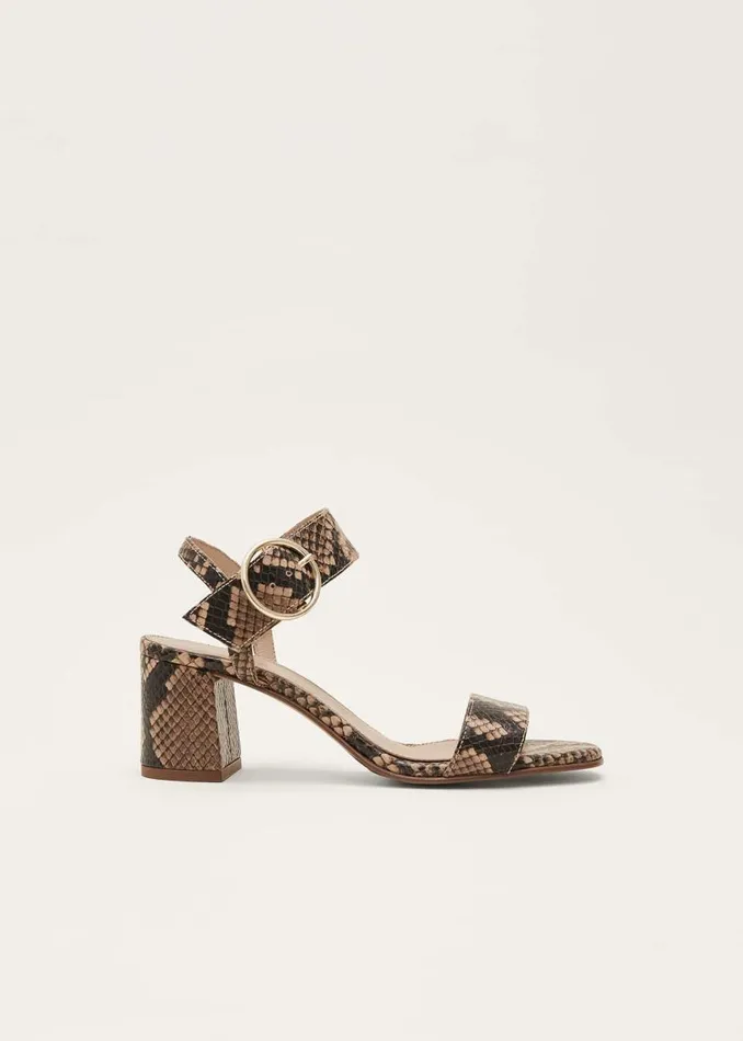 Phase Eight Heels Snake Skin Leather Buckle Sandals Snake 8211 Women