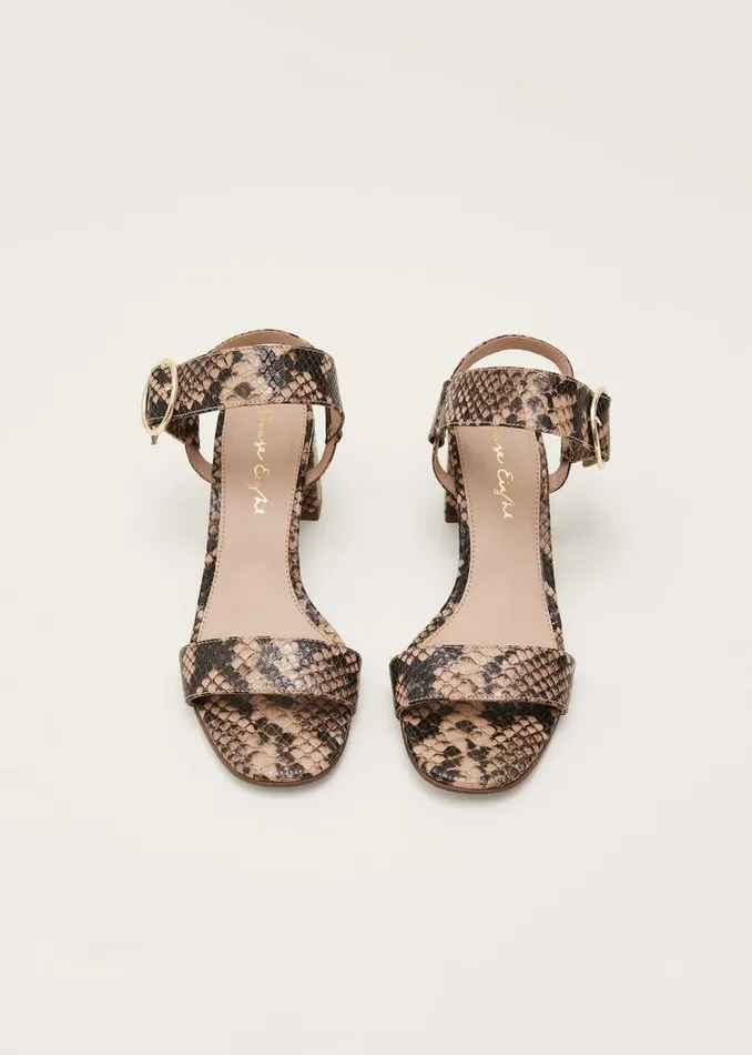 Phase Eight Heels Snake Skin Leather Buckle Sandals Snake 8211 Women