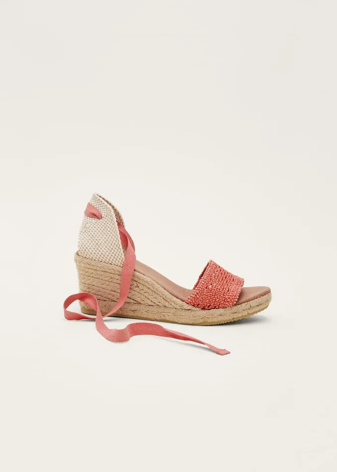 Phase Eight Heels Weave Espadrille Coral 8211 Women