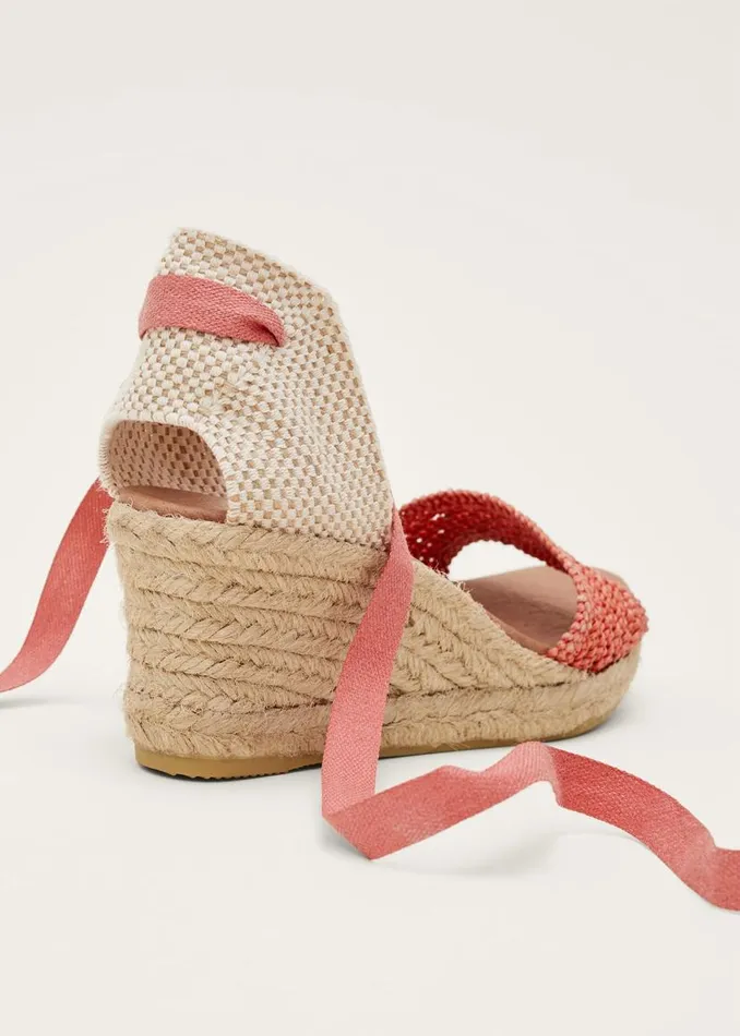 Phase Eight Heels Weave Espadrille Coral 8211 Women
