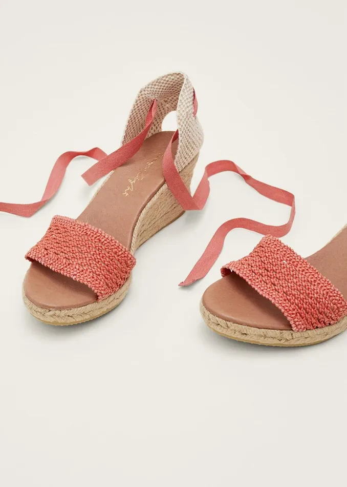 Phase Eight Heels Weave Espadrille Coral 8211 Women