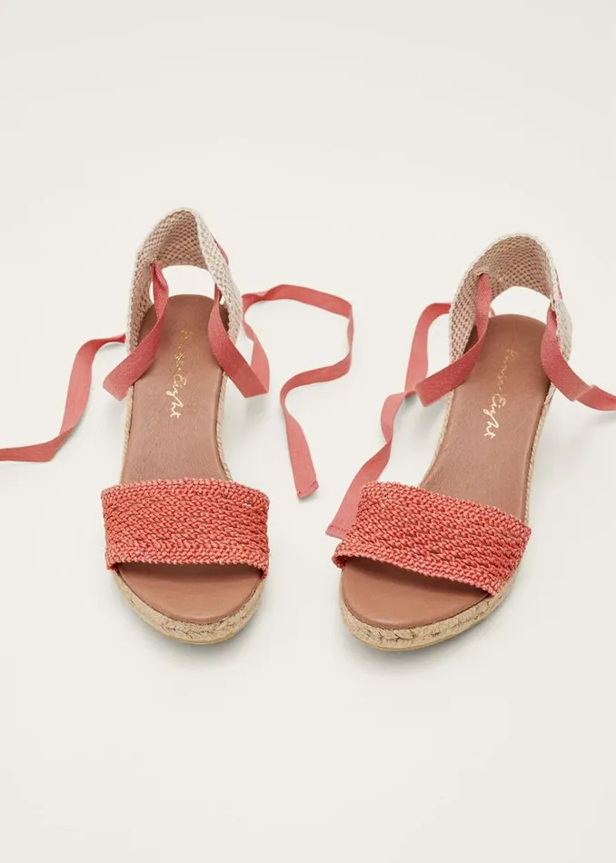 Phase Eight Heels Weave Espadrille Coral 8211 Women