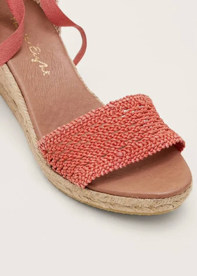 Phase Eight Heels Weave Espadrille Coral 8211 Women