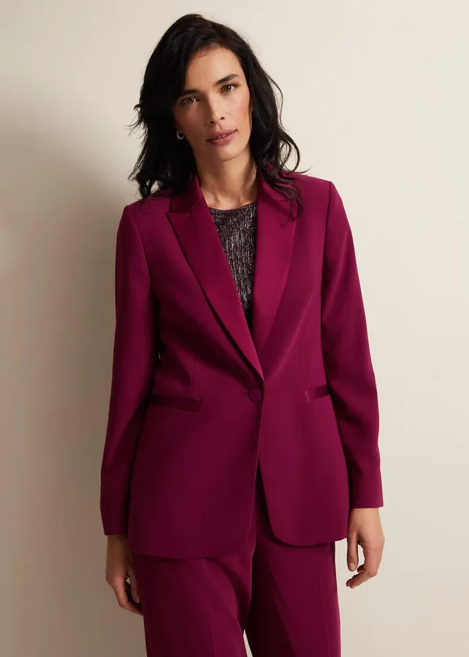 Phase Eight Jackets Elandra Tux Blazer Burgundy 8211 Women
