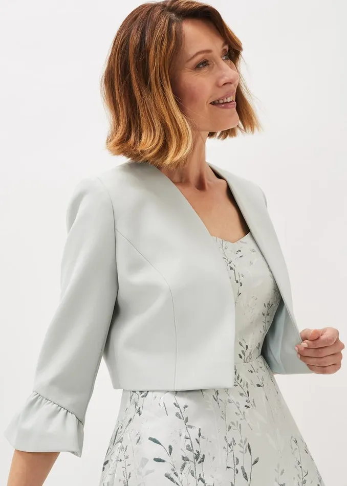 Phase Eight Jackets Inez Frill Cuff Occasion Jacket Eau De Nil 8211 Women