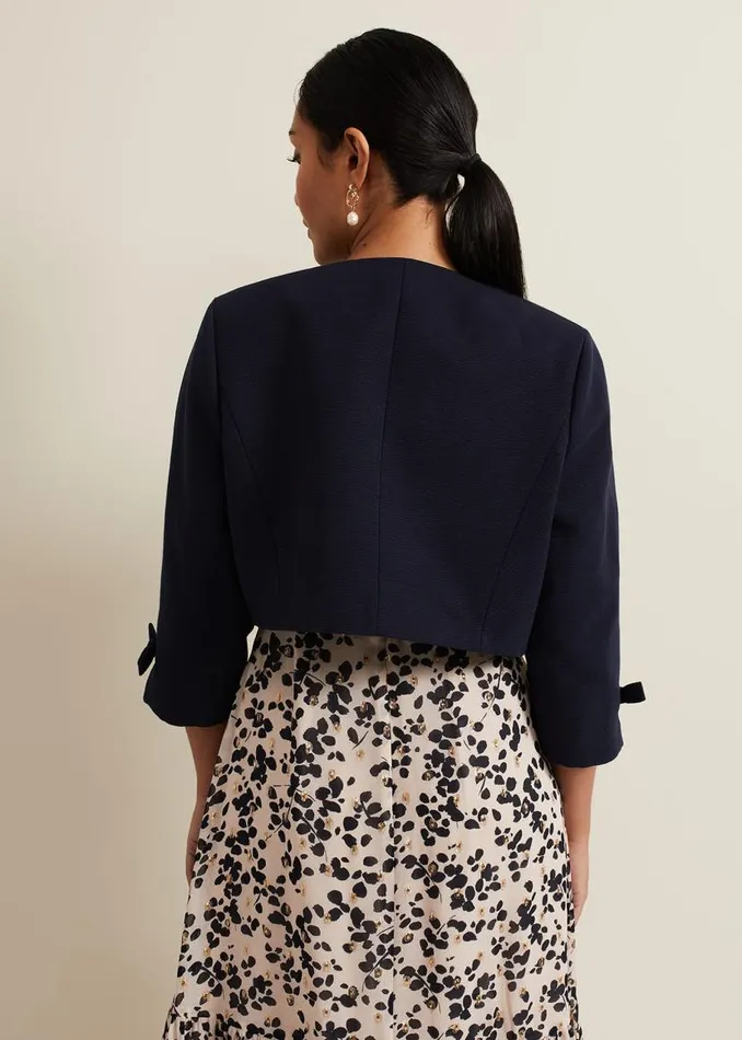Phase Eight Jackets Petite Zoelle Bow Jacket Navy 8211 Women
