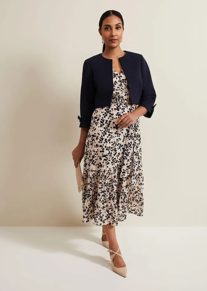 Phase Eight Jackets Petite Zoelle Bow Jacket Navy 8211 Women