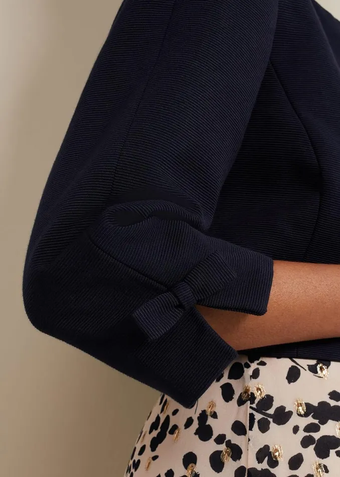 Phase Eight Jackets Petite Zoelle Bow Jacket Navy 8211 Women