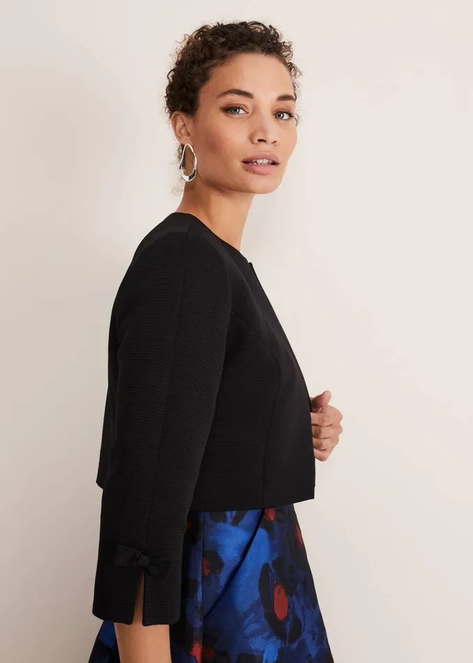 Phase Eight Jackets Zoelle Bow Detail Jacket Black 8211 Women