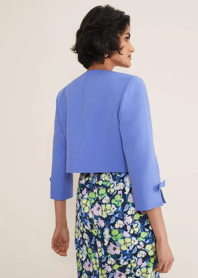 Phase Eight Jackets Zoelle Bow Detail Jacket Foxglove Blue 8211 Women
