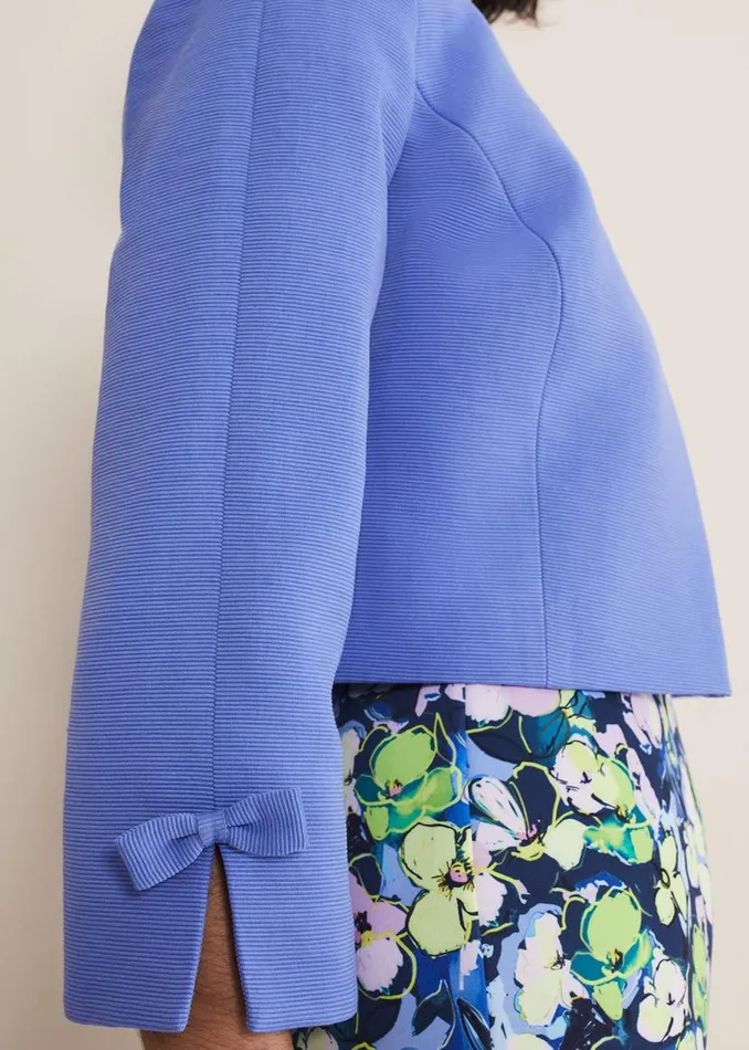 Phase Eight Jackets Zoelle Bow Detail Jacket Foxglove Blue 8211 Women