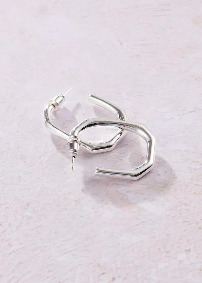 Phase Eight Jewellery Blakeley Silver Plated Hoop Earrings Silver 8211 Women