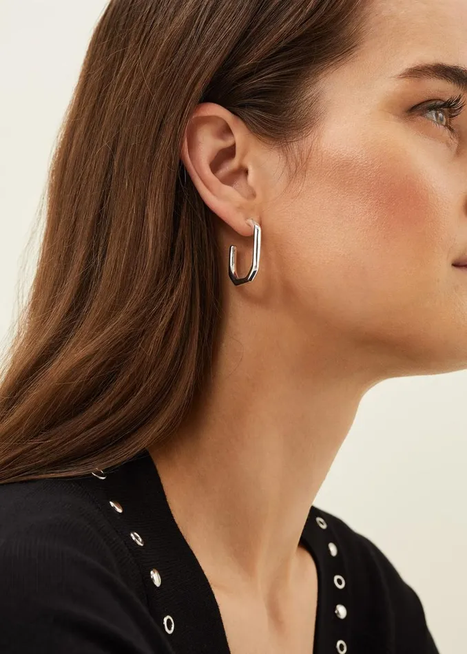 Phase Eight Jewellery Blakeley Silver Plated Hoop Earrings Silver 8211 Women