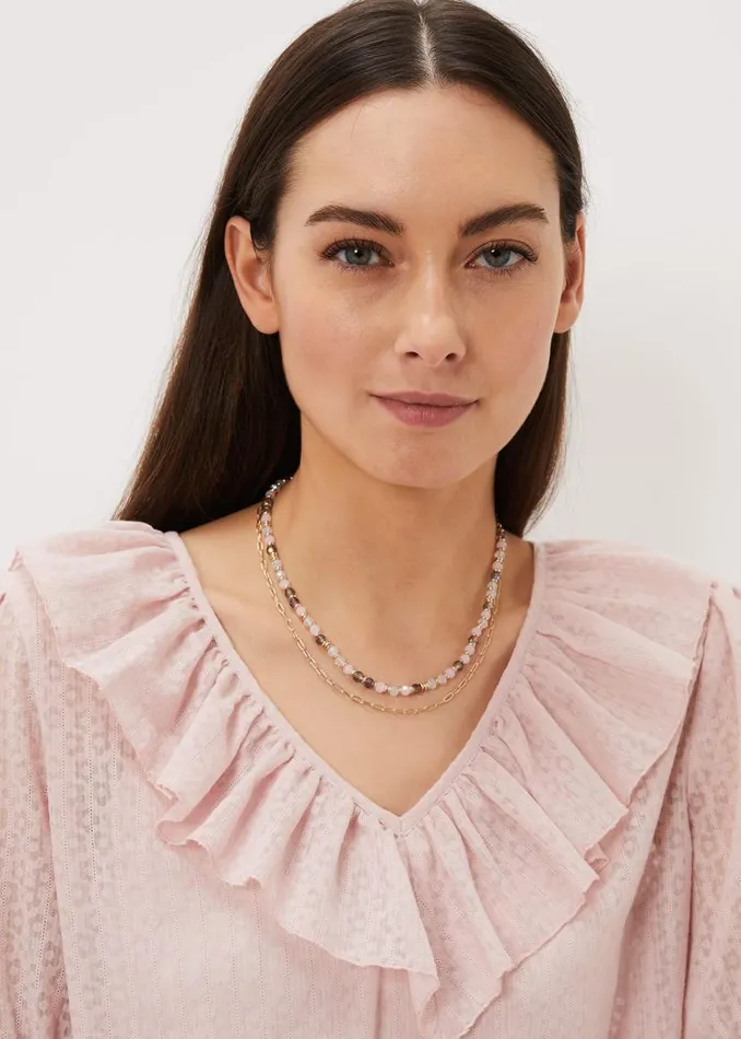 Phase Eight Jewellery Pastel Bead Layered Necklace Gold 8211 Women