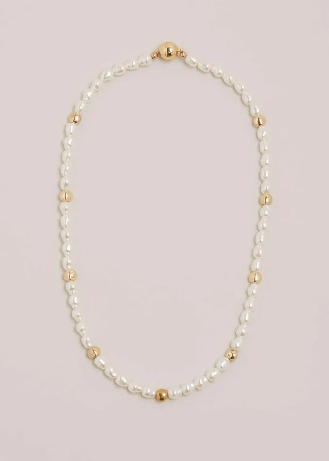 Phase Eight Jewellery Pearl And Bead Necklace Gold 8211 Women