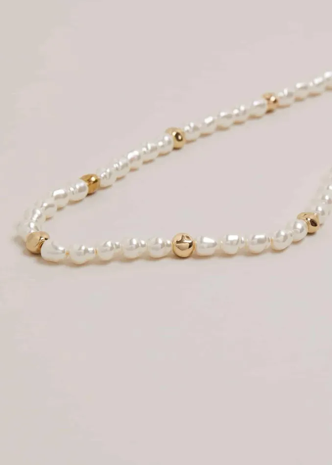 Phase Eight Jewellery Pearl And Bead Necklace Gold 8211 Women