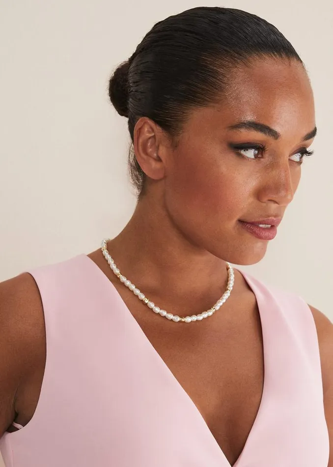 Phase Eight Jewellery Pearl And Bead Necklace Gold 8211 Women