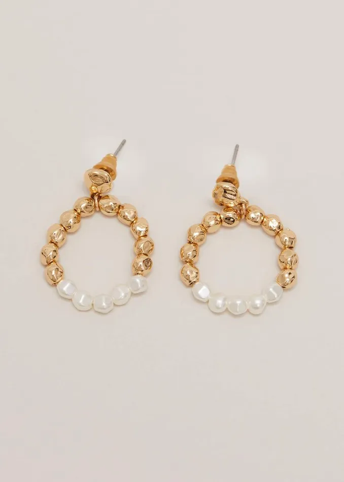 Phase Eight Jewellery Pearl Hoops Gold 8211 Women