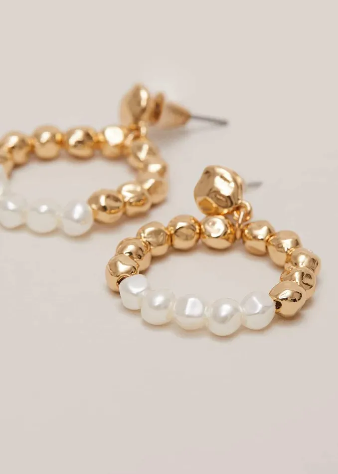 Phase Eight Jewellery Pearl Hoops Gold 8211 Women