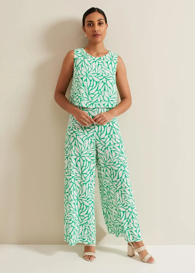 Phase Eight Jumpsuits Petite Aubrey Geo Jumpsuit Green 8211 Women