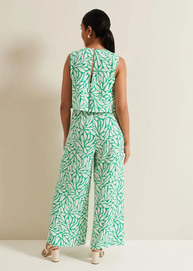 Phase Eight Jumpsuits Petite Aubrey Geo Jumpsuit Green 8211 Women