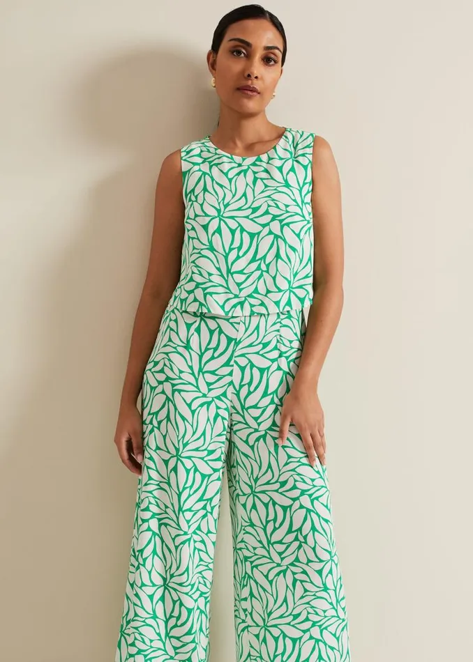 Phase Eight Jumpsuits Petite Aubrey Geo Jumpsuit Green 8211 Women