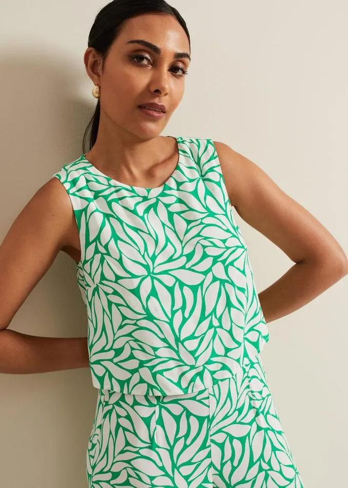 Phase Eight Jumpsuits Petite Aubrey Geo Jumpsuit Green 8211 Women