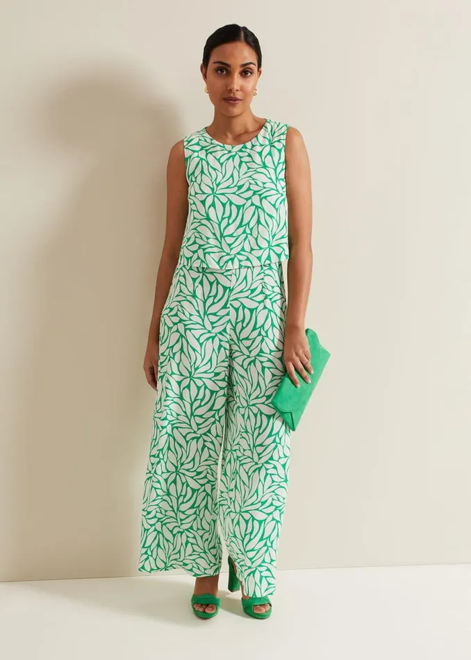 Phase Eight Jumpsuits Petite Aubrey Geo Jumpsuit Green 8211 Women
