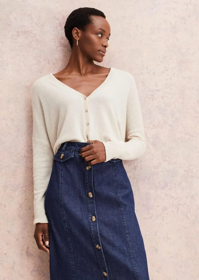 Phase Eight Knitwear Arabella Cashmere Cardigan Buttermilk 8211 Women