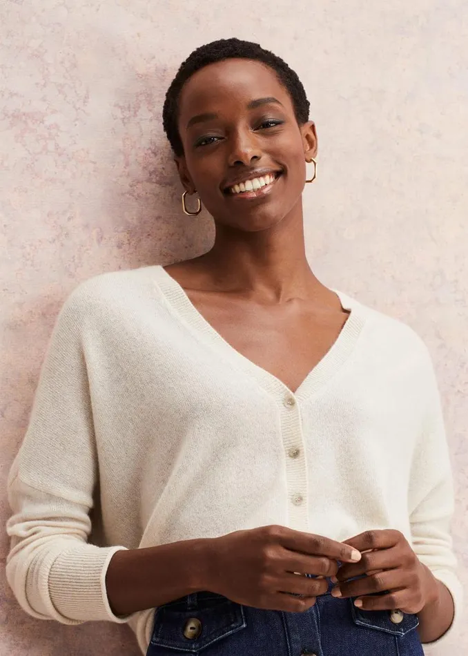 Phase Eight Knitwear Arabella Cashmere Cardigan Buttermilk 8211 Women